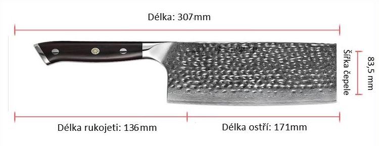 Rozměry nože Nakiri B1Z